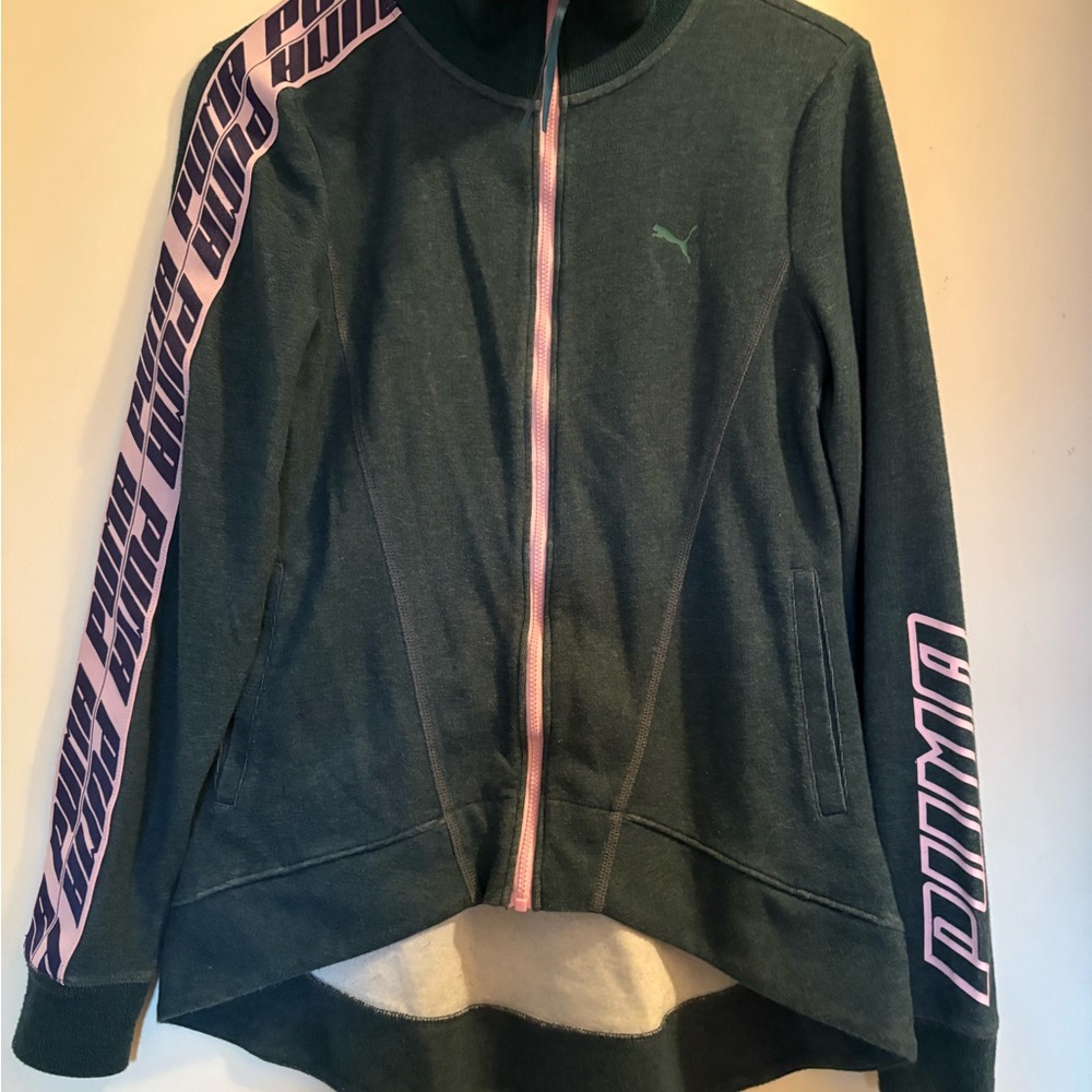 Puma Green and Pink Track Jacket